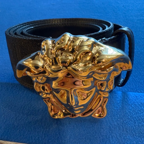 Versace Black and Gold Men's Belt